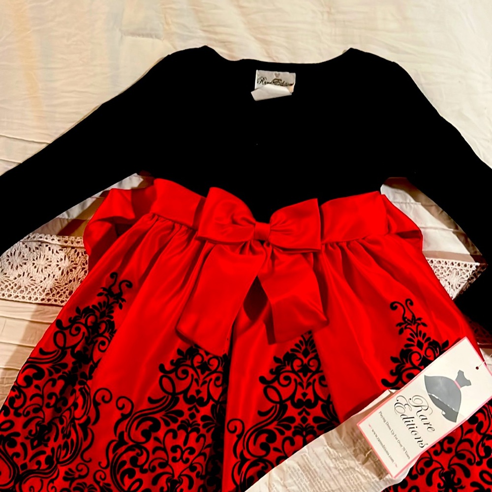Red and black formal 4T dress called “Festive”